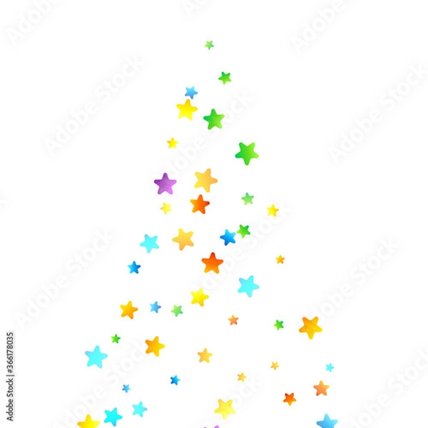 Fototapeta Rainbow Festive Confetti. Carnival Star Falling.