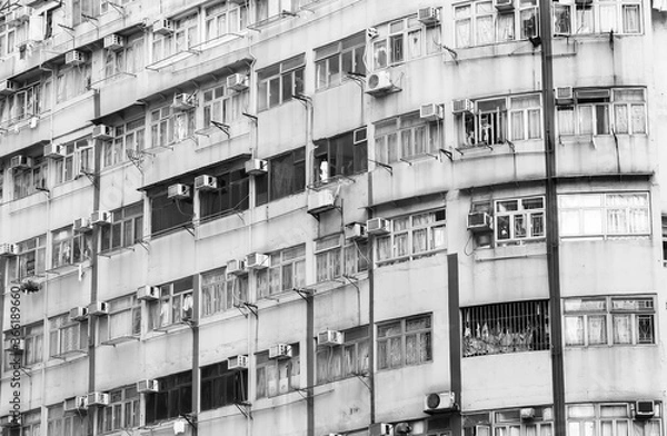 Fototapeta Old apartment building in Hong Kong city