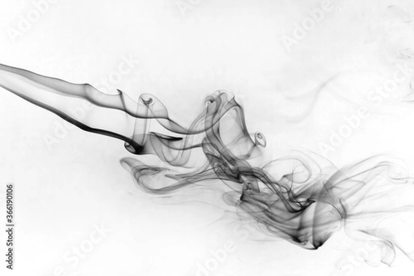 Obraz Smoke toxic movement on a white background.