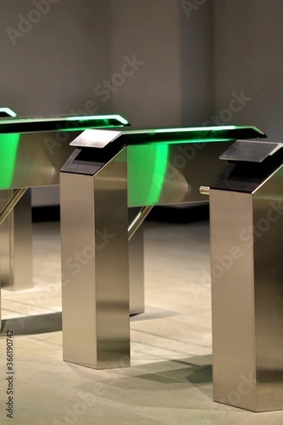 Obraz Rotating metal turnstiles for access control