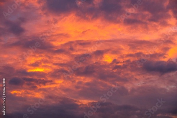 Obraz red sky with clouds