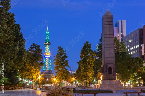 Obraz 札幌都市夜景、さっぽろテレビ塔