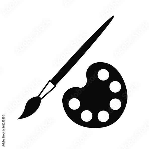 Obraz brush and palette icon