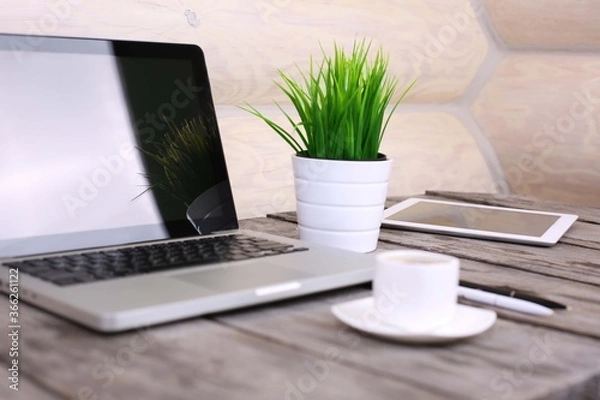 Obraz Comfortable workplace with modern desktop computer.