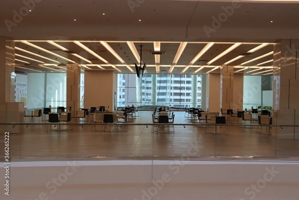 Fototapeta business center canteen with tables and chairs