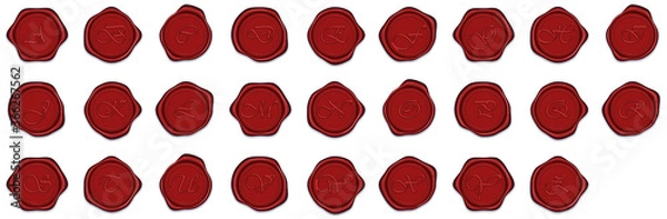 Obraz アルファベット模様の封蝋（赤） ver.CS2