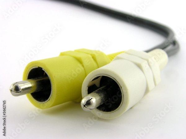 Fototapeta  Video connector. A close up. It is isolated on a white.