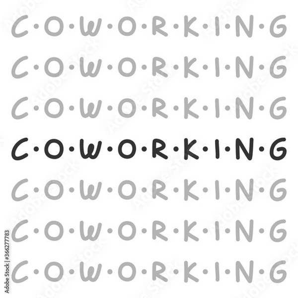 Obraz Coworking vector hand drawn lettering