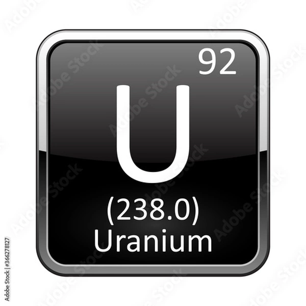 Fototapeta The periodic table element Uranium. Vector illustration