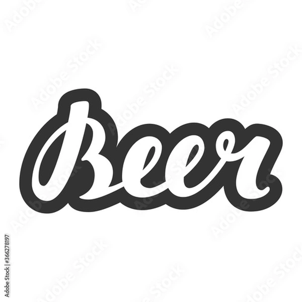 Fototapeta Beer vector hand drawn lettering