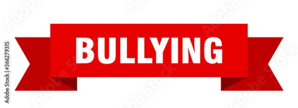 Obraz bullying ribbon. bullying paper band banner sign