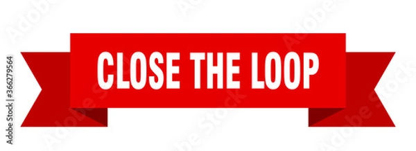 Fototapeta close the loop ribbon. close the loop paper band banner sign
