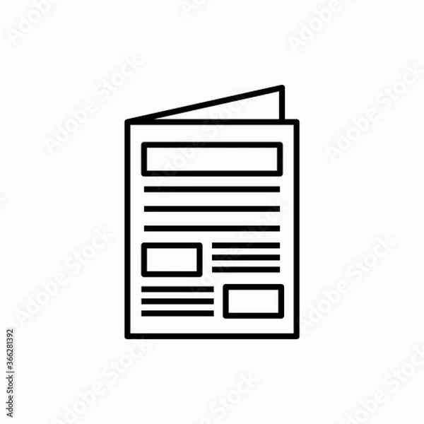 Fototapeta Outline newspaper icon.Newspaper vector illustration. Symbol for web and mobile