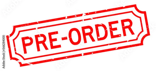 Fototapeta Grunge red pre order word rubber business seal stamp on white background