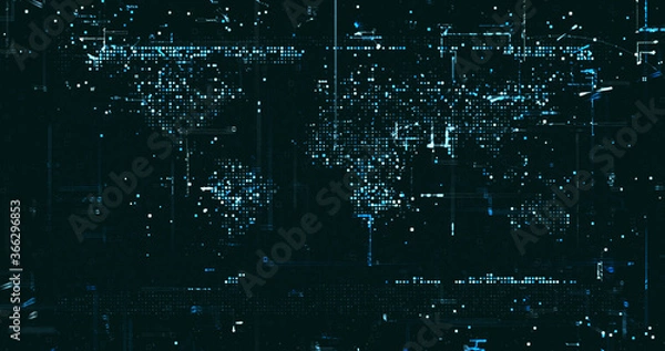 Fototapeta Abstract digital network data background, 3D rendering