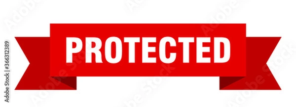 Obraz protected ribbon. protected paper band banner sign