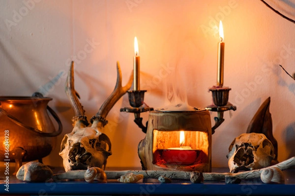 Obraz Altar for incense with decoration