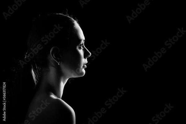 Fototapeta sad pensive profile