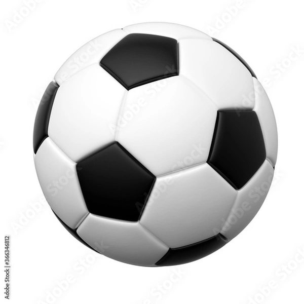 Obraz Soccer ball isolated on white 3d rendering