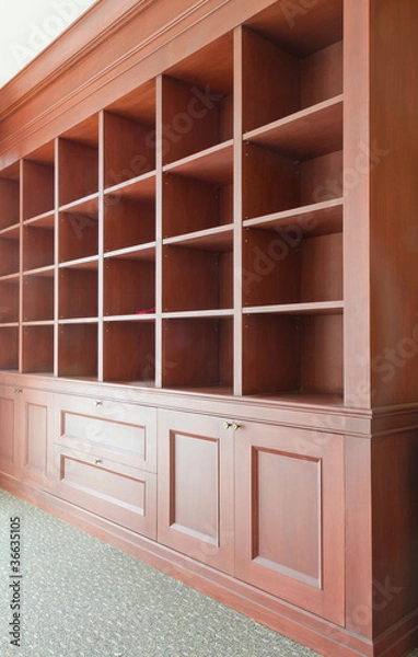 Obraz empty wooden shelves