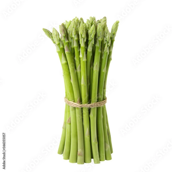 Fototapeta Fresh asparagus isolated on white background close-up