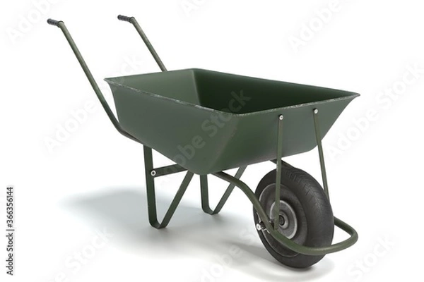 Obraz 3d illustration of a wheelbarrow