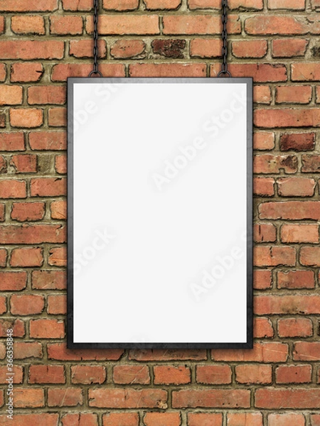 Obraz white empty billboard on brick background