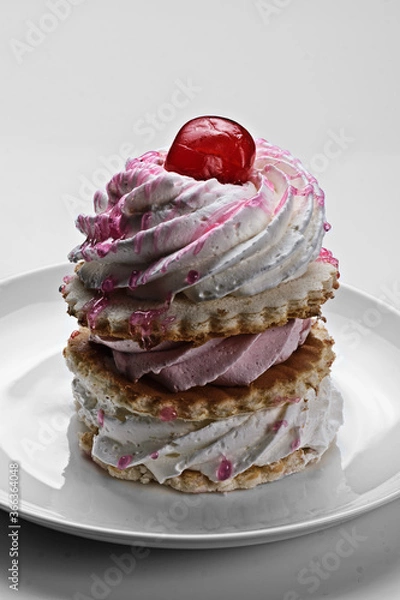 Obraz cake on a saucer close-up