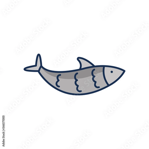 Fototapeta fish icon image, line fill style