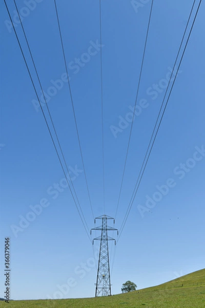 Obraz Countryside Power Line Pylons 