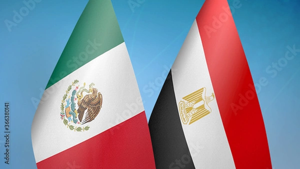 Fototapeta Mexico and Egypt two flags