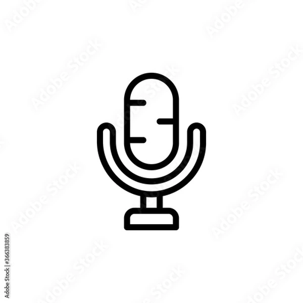 Fototapeta Microphone icon. Simple line, outline vector elements of rock n roll icons for ui and ux, website or mobile application