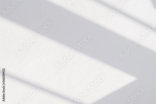 Obraz Light from sunlight with abstract shadow on white wall texture background