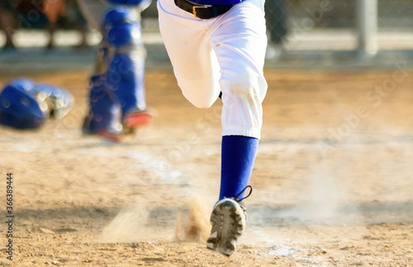 Obraz young person playing baseball