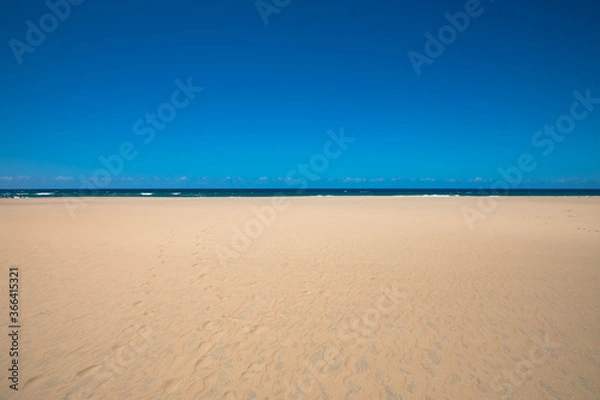Fototapeta Beach scene  and empty place concept during lockdown in some countries because of coronavirus or covid 19