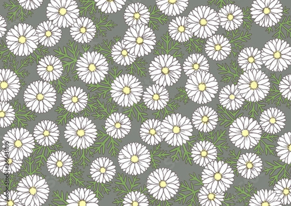 Obraz 花模様（カモミール/グリーン）