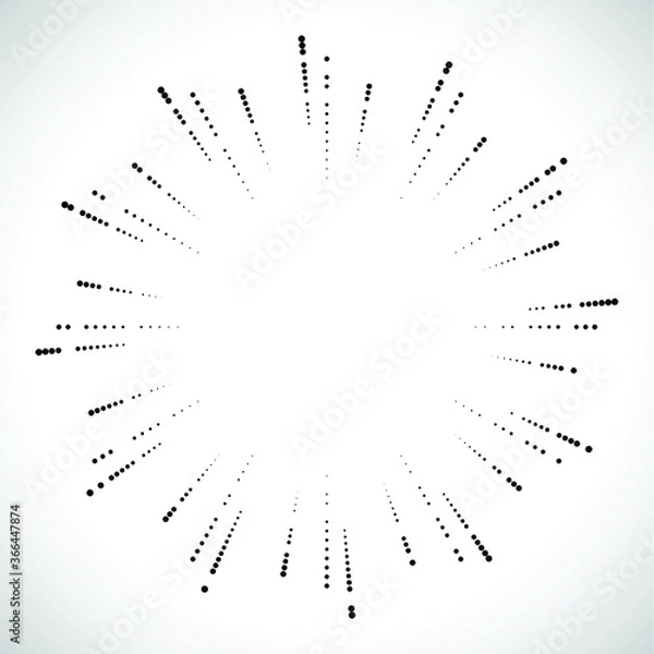 Fototapeta Halftone dots in circle form. Circular Music equalizer . Audio waves . Sound frequency . round logo . vector dotted frame . design element