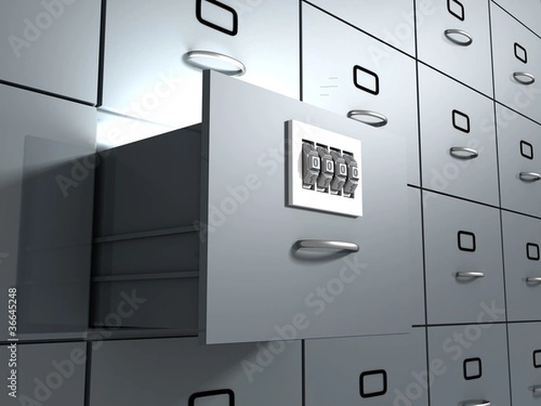 Fototapeta Secure Database office cabinet