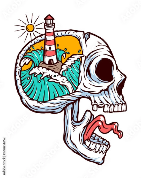 Obraz Lighthouse in my mind vector illustration