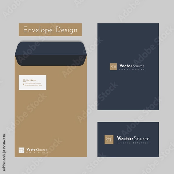 Fototapeta Postcard With Envelope Design