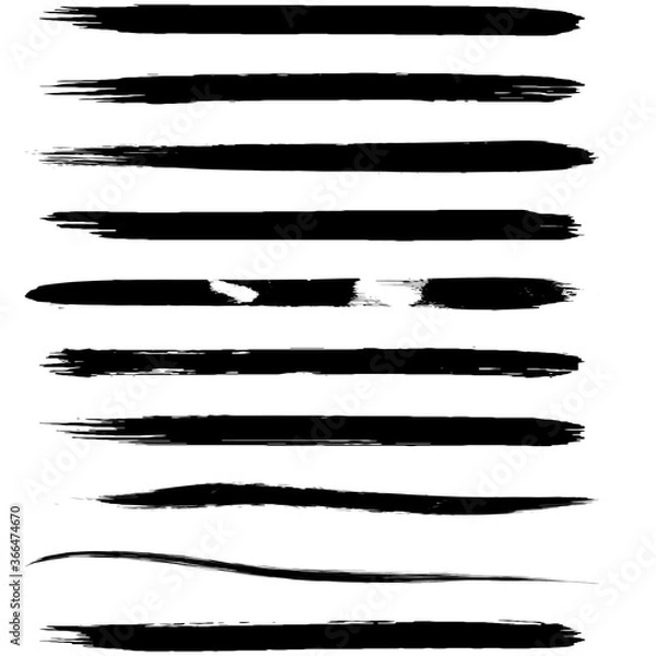 Fototapeta Set of grunge style frames black on white background