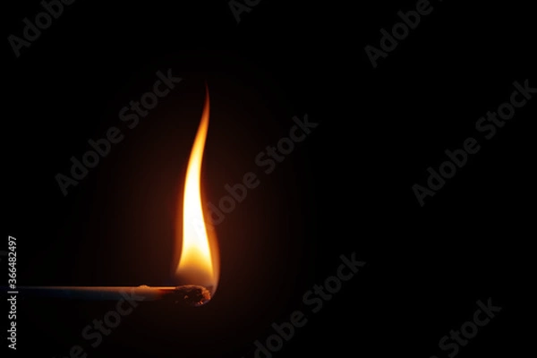 Fototapeta match flame dark background