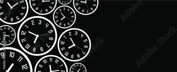 Obraz clock on black background	