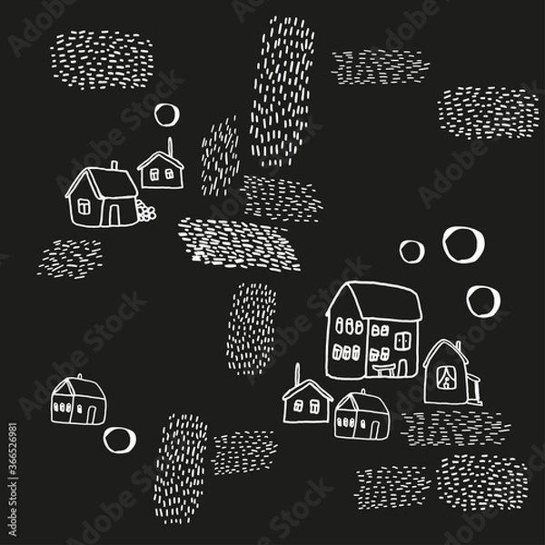 Obraz Seamless vector pattern with houses.