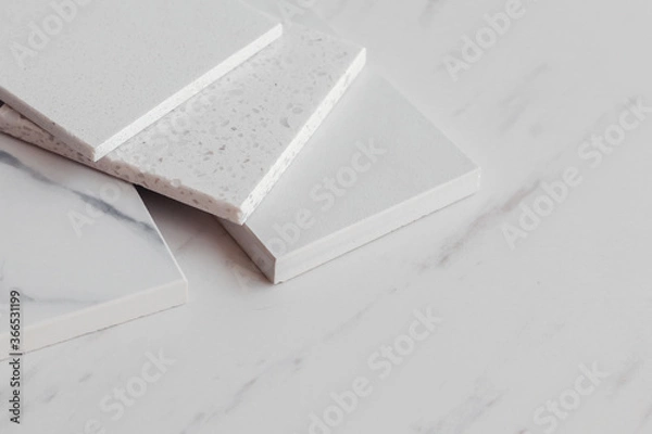 Obraz Various stone samples on light background