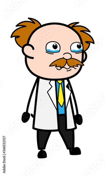 Obraz Cartoon Scientist Crying