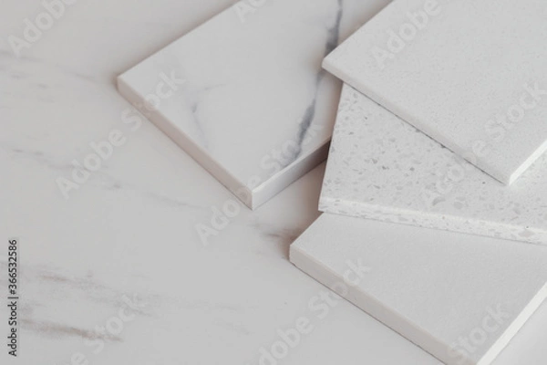 Obraz Various stone samples on light background