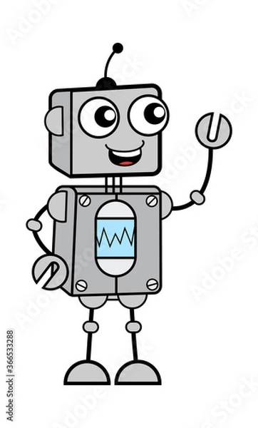 Obraz Cartoon Robot Talking Happy