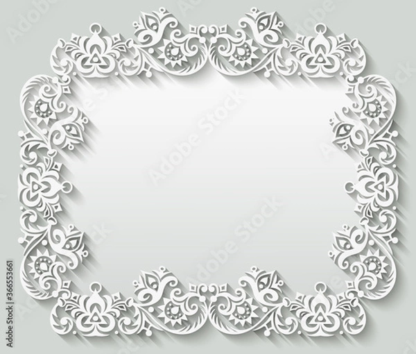 Fototapeta Vector abstract ornamental nature vintage frame.