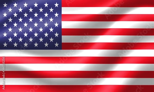 Fototapeta Flag of United States waving in the wind. Render 3D.
